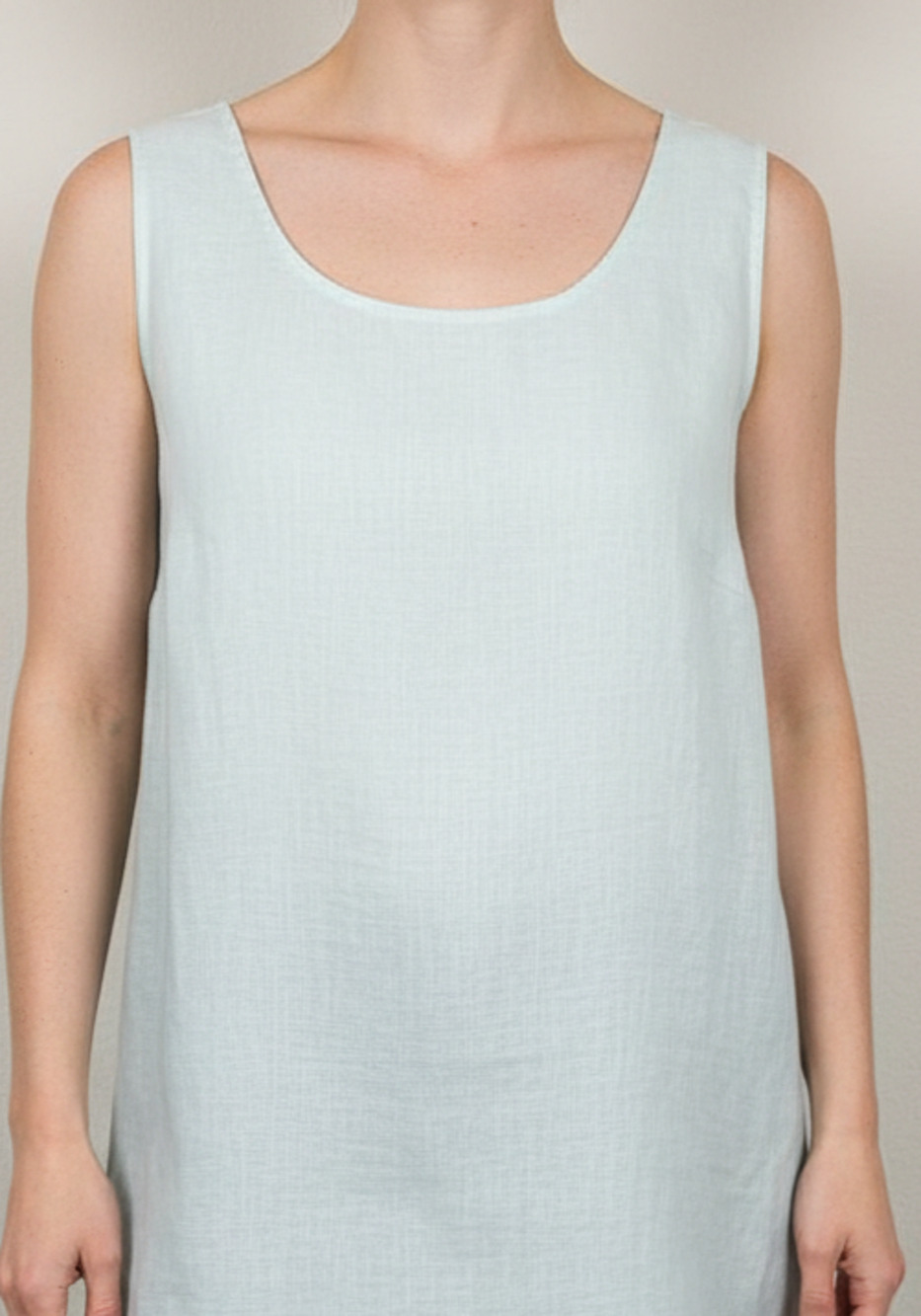 Lord & Taylor 100% Linen Cami Tank Top Sleeveless Shirt Mint Green VTG 90s XL